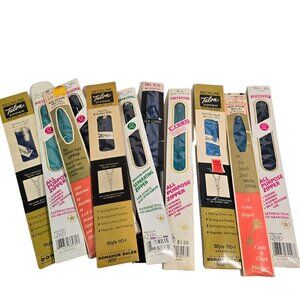 Vintage Zipper Lot BLUE Talon ZEPHyR Coats J and P Metal Sewing Navy Turquois 11